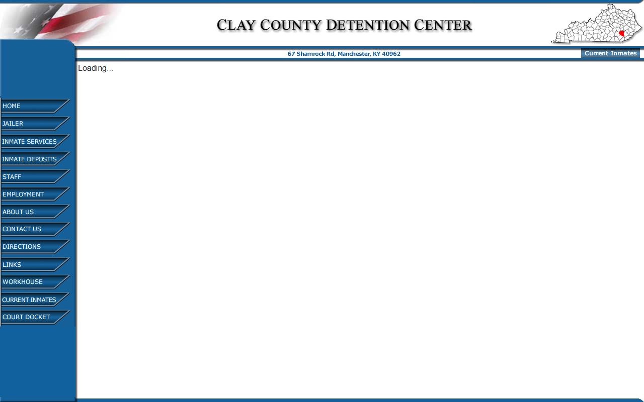 Clay County framed JailTracker inmate list entry page